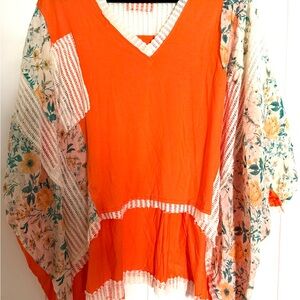POL Floral Orange Women's Top